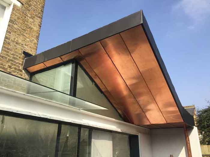 Copper roofing soffit 2